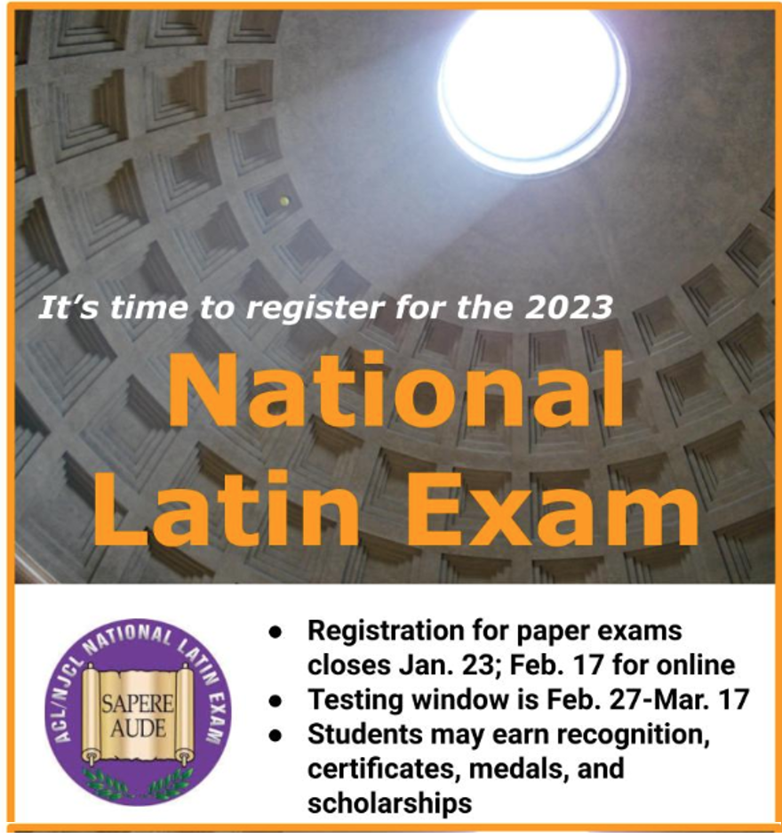 Registering for the 2023 National Latin Exam